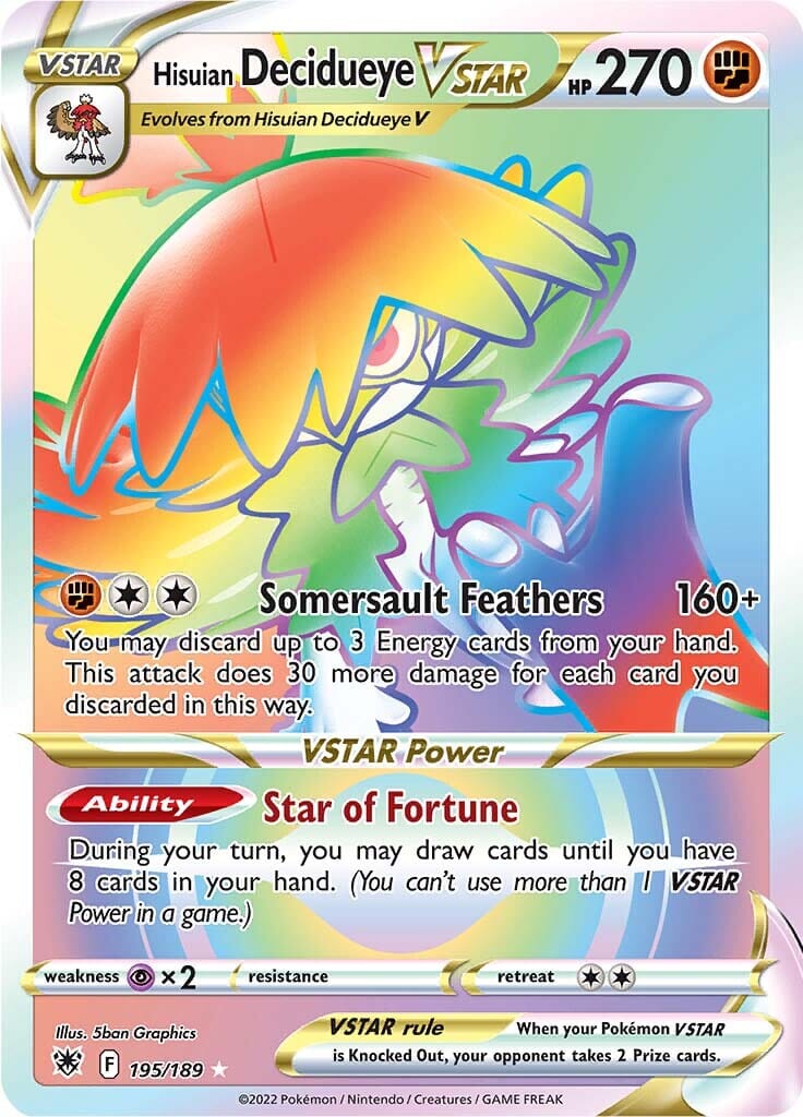 Hisuian Decidueye VSTAR (195/189) [Sword & Shield: Astral Radiance] Pokemon Single Pokémon  | Multizone: Comics And Games