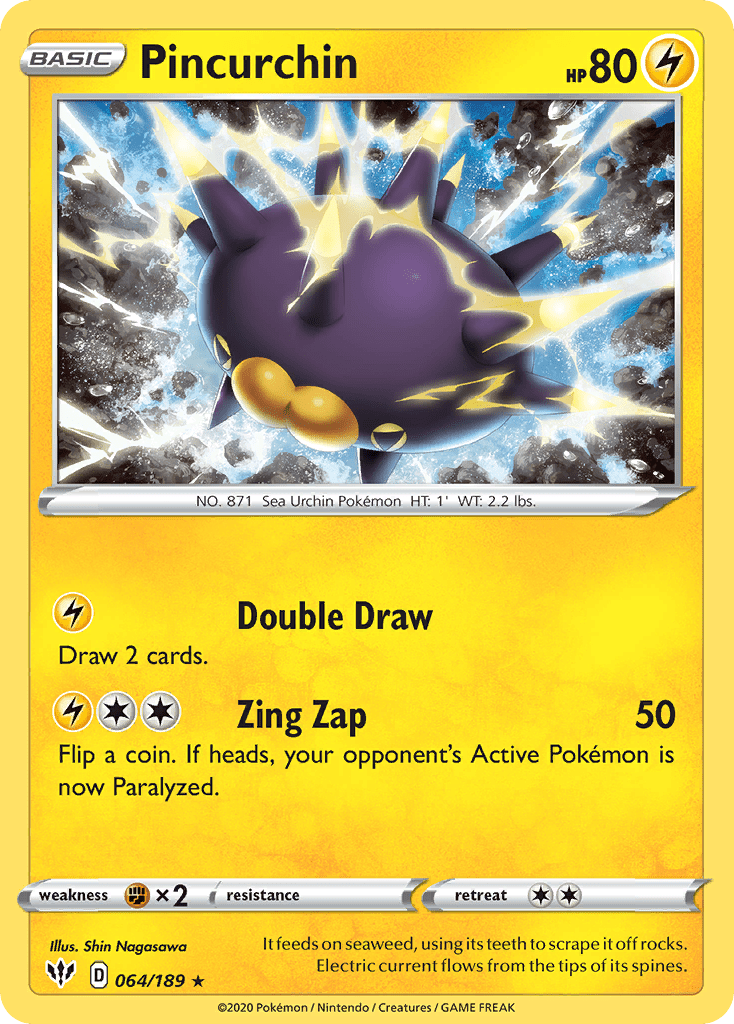 Pincurchin (064/189) [Sword & Shield: Darkness Ablaze] Pokemon Single Pokémon  | Multizone: Comics And Games