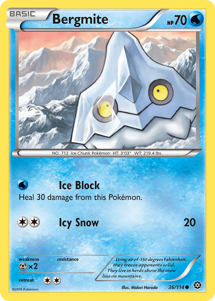 Bergmite (36/114) [XY: Steam Siege] Pokemon Single Pokémon  | Multizone: Comics And Games