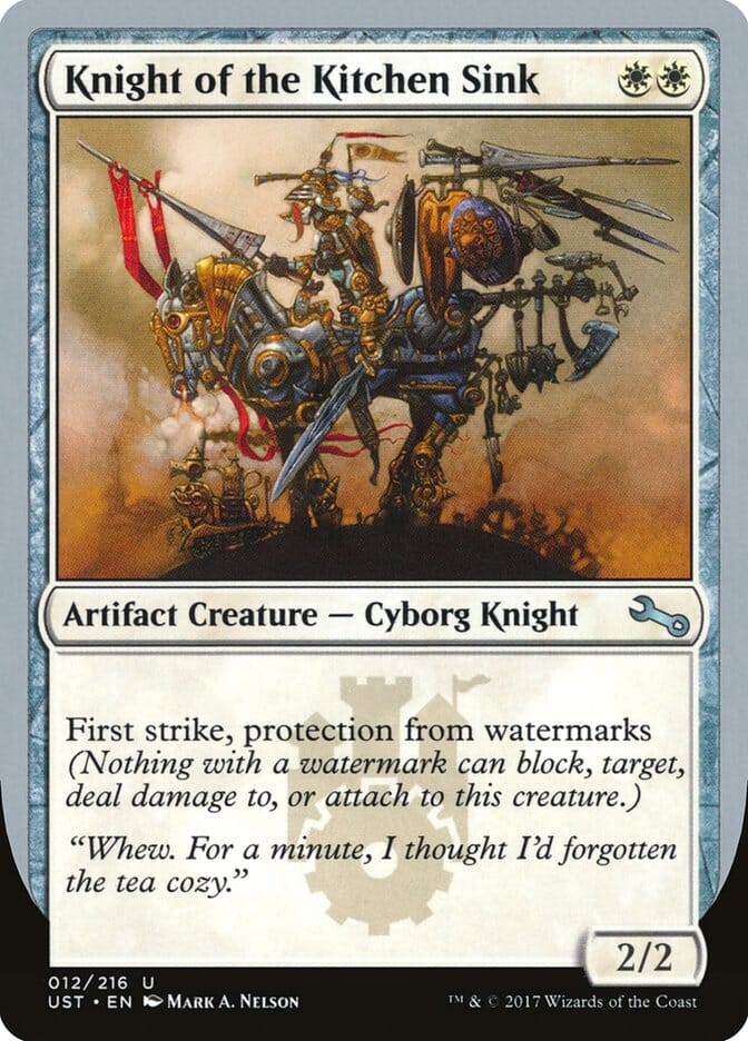 Knight of the Kitchen Sink ("protection from watermarks") [Unstable] MTG Single Magic: The Gathering  | Multizone: Comics And Games