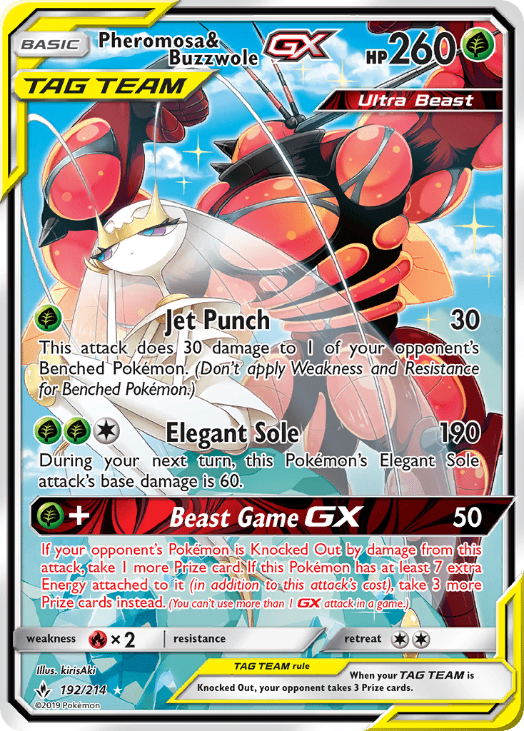 Pheromosa & Buzzwole GX (192/214) [Sun & Moon: Unbroken Bonds] Pokemon Single Pokémon  | Multizone: Comics And Games