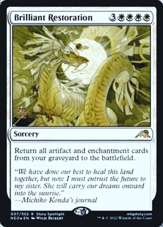 Brilliant Restoration [Kamigawa: Neon Dynasty Prerelease Promos] MTG Single Magic: The Gathering  | Multizone: Comics And Games