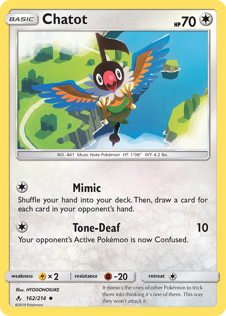 Chatot (162/214) [Sun & Moon: Unbroken Bonds] Pokemon Single Pokémon  | Multizone: Comics And Games