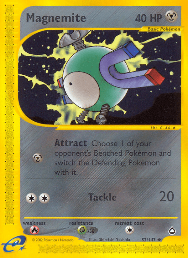 Magnemite (52/147) [Aquapolis] Pokemon Single Pokémon  | Multizone: Comics And Games