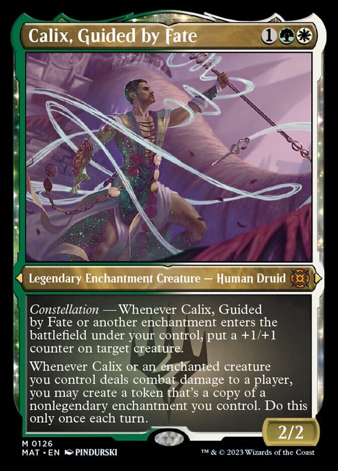 Calix, Guided by Fate (Foil Etched) [March of the Machine: The Aftermath] MTG Single Magic: The Gathering  | Multizone: Comics And Games
