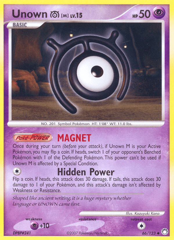 Unown M (66/123) [Diamond & Pearl: Mysterious Treasures] Pokemon Single Pokémon  | Multizone: Comics And Games