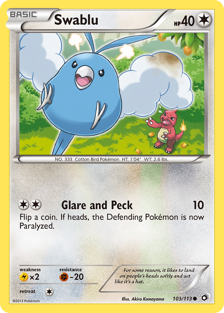 Swablu (103/113) [Black & White: Legendary Treasures] Pokemon Single Pokémon  | Multizone: Comics And Games