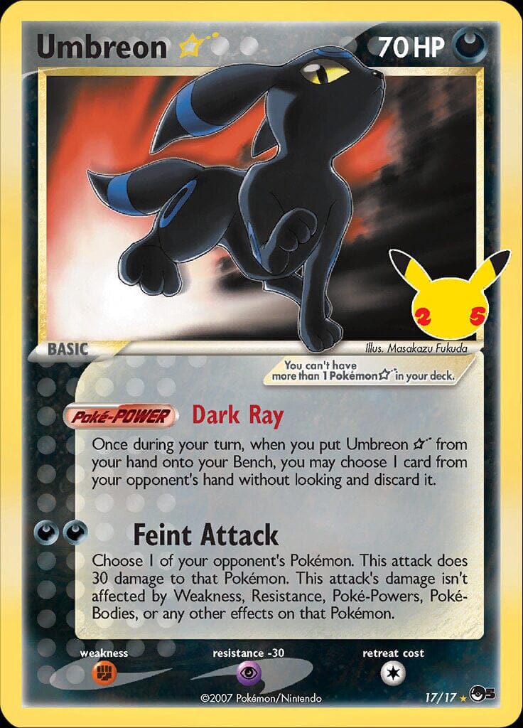 Umbreon (17/17) (Star) [Celebrations: 25th Anniversary - Classic Collection] Pokemon Single Pokémon  | Multizone: Comics And Games