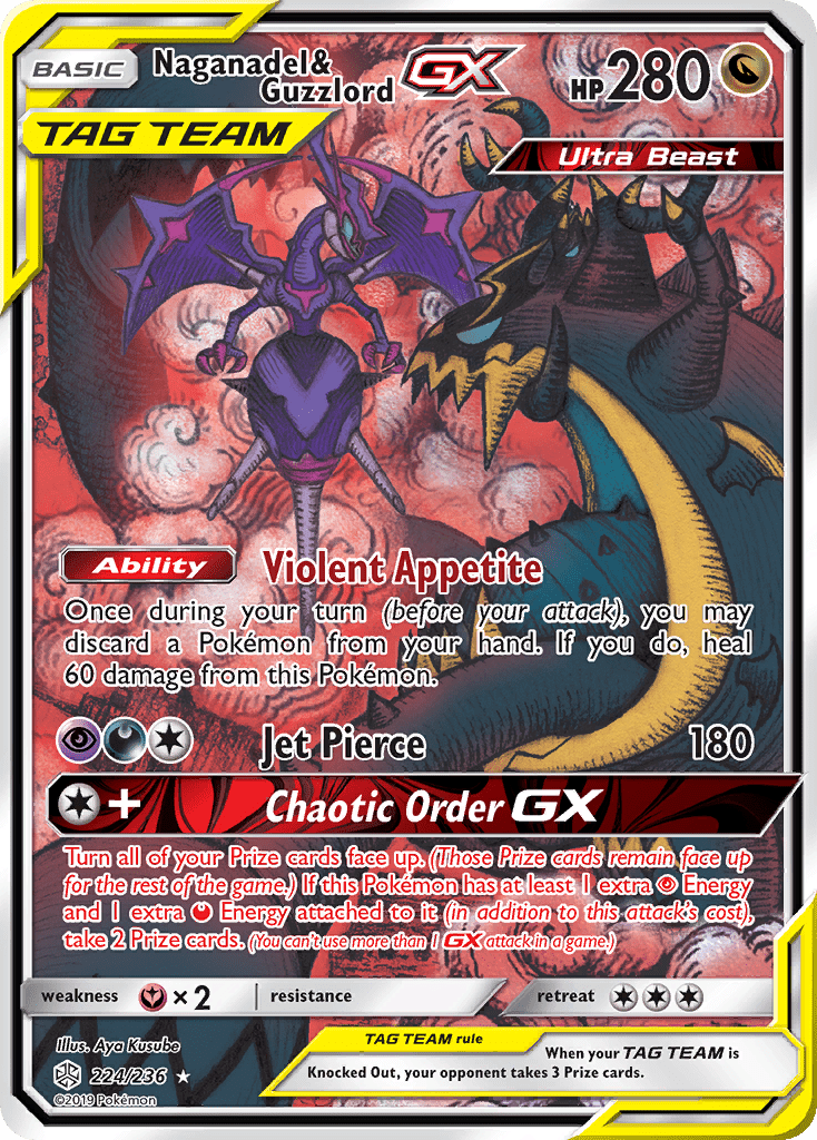 Naganadel & Guzzlord GX (224/236) [Sun & Moon: Cosmic Eclipse] Pokemon Single Pokémon  | Multizone: Comics And Games