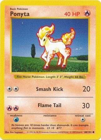 Ponyta (60/102) [Base Set Shadowless Unlimited] Pokemon Single Pokémon  | Multizone: Comics And Games