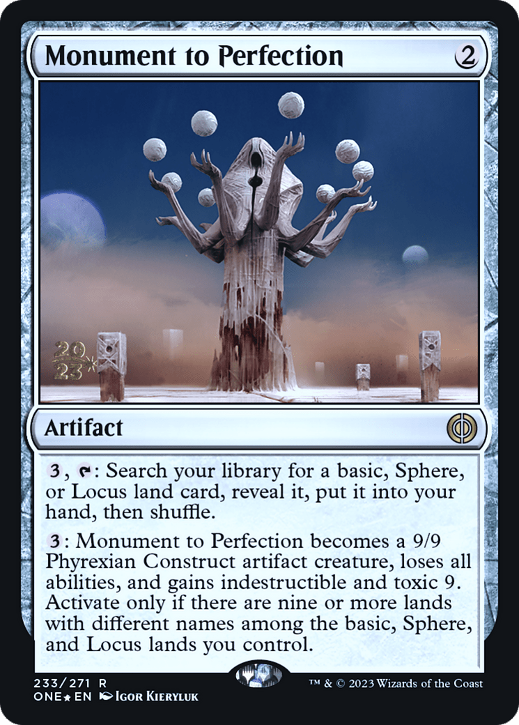 Monument to Perfection [Phyrexia: All Will Be One Prerelease Promos] MTG Single Magic: The Gathering  | Multizone: Comics And Games