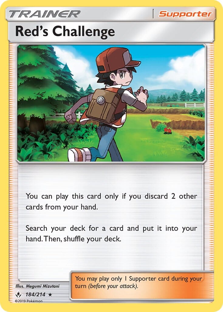 Red's Challenge (184/214) (Theme Deck Exclusive) [Sun & Moon: Unbroken Bonds] Pokemon Single Pokémon  | Multizone: Comics And Games