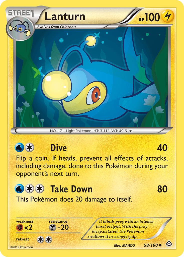 Lanturn (58/160) [XY: Primal Clash] Pokemon Single Pokémon  | Multizone: Comics And Games