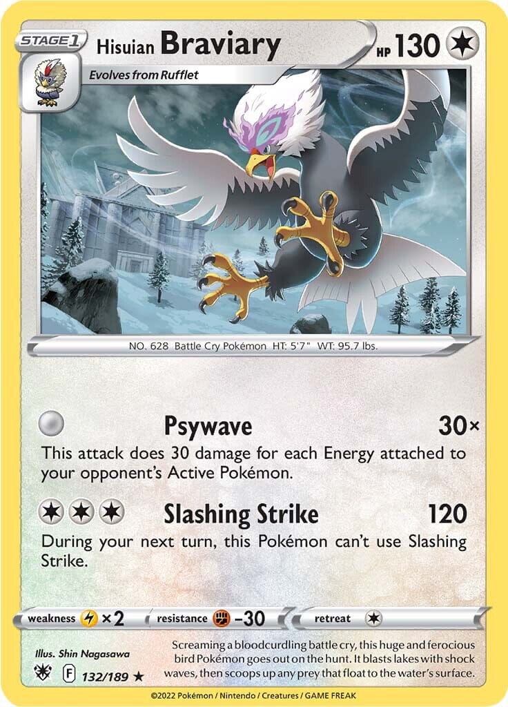 Hisuian Braviary (132/189) [Sword & Shield: Astral Radiance] Pokemon Single Pokémon  | Multizone: Comics And Games