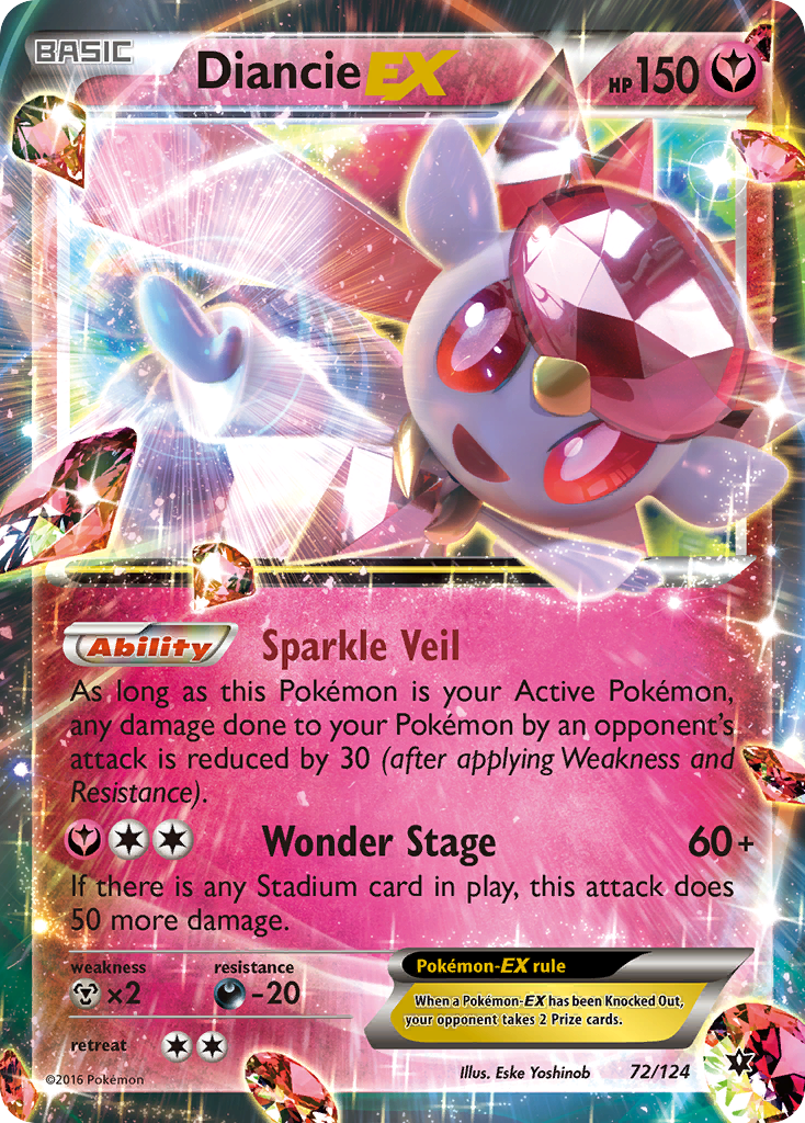 Diancie EX (72/124) [XY: Fates Collide] Pokemon Single Pokémon  | Multizone: Comics And Games