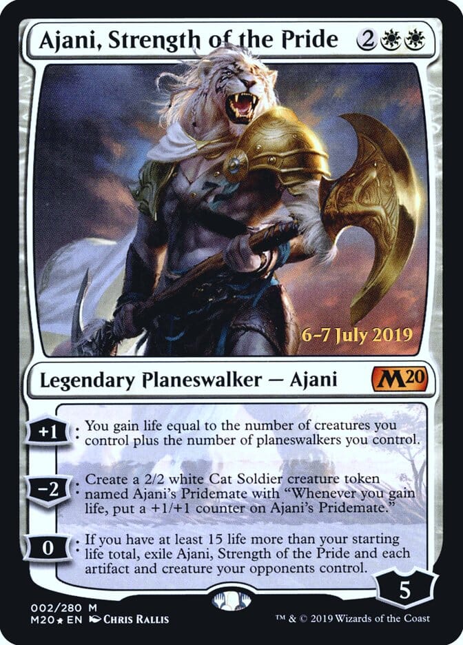 Ajani, Strength of the Pride [Core Set 2020 Prerelease Promos] MTG Single Magic: The Gathering  | Multizone: Comics And Games