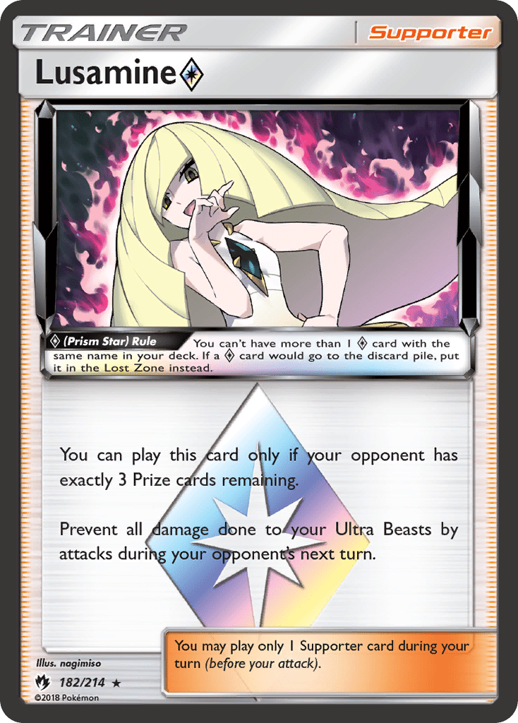 Lusamine (182/214) (Prism Star) [Sun & Moon: Lost Thunder] Pokemon Single Pokémon  | Multizone: Comics And Games