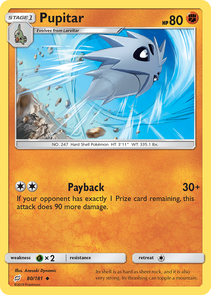 Pupitar (80/181) [Sun & Moon: Team Up] Pokemon Single Pokémon  | Multizone: Comics And Games
