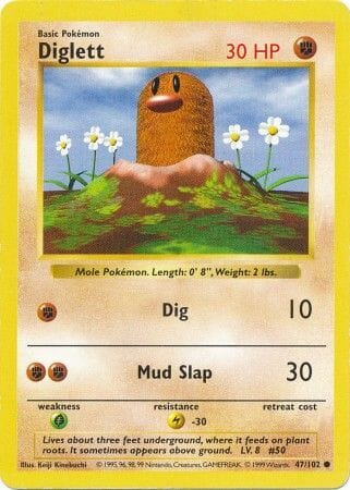 Diglett (47/102) [Base Set Shadowless Unlimited] Pokemon Single Pokémon  | Multizone: Comics And Games