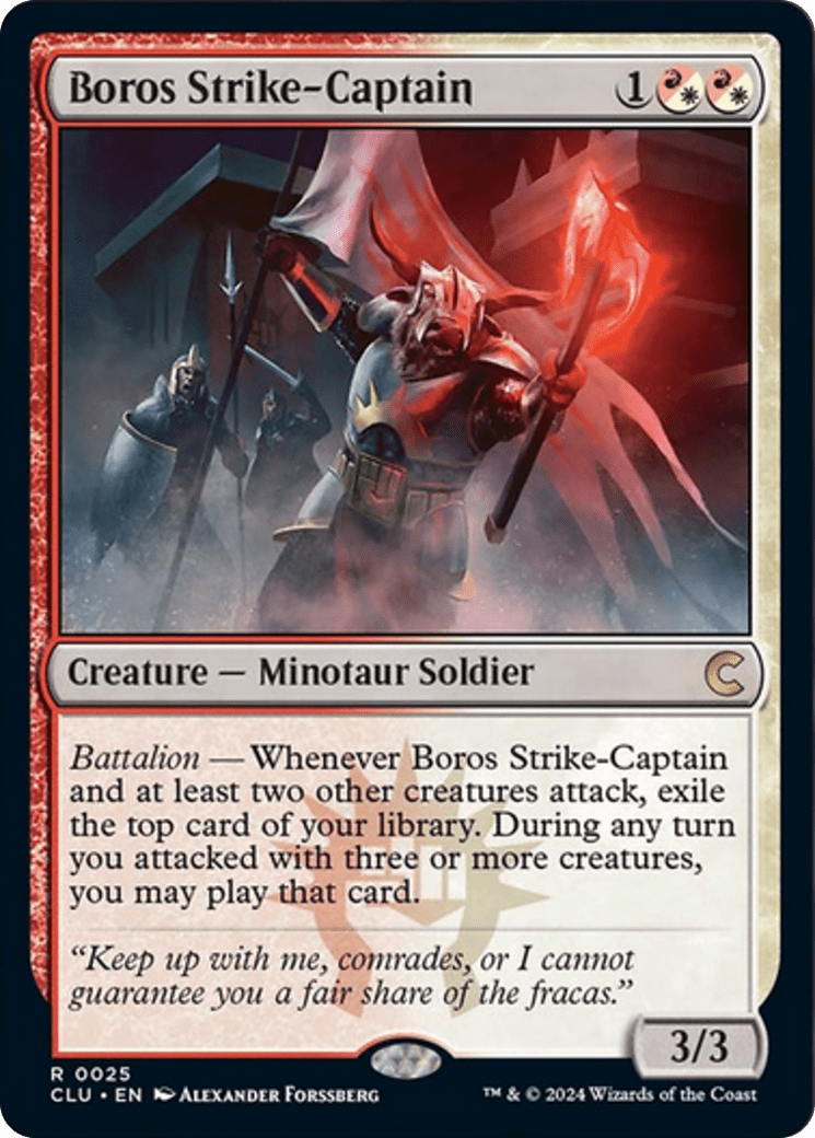 Boros Strike-Captain [Ravnica: Clue Edition] MTG Single Magic: The Gathering  | Multizone: Comics And Games