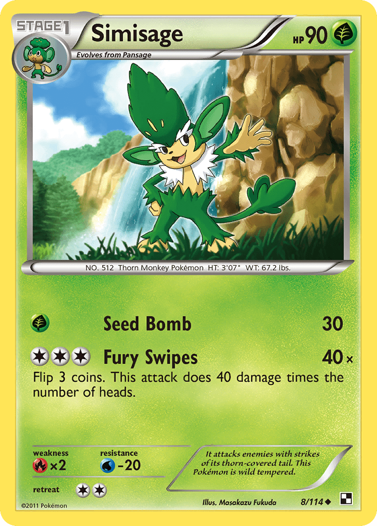 Simisage (8/114) [Black & White: Base Set] Pokemon Single Pokémon  | Multizone: Comics And Games