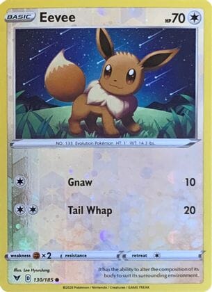 Eevee (130/185) (Reverse Cosmos Holo) [Sword & Shield: Vivid Voltage] Pokemon Single Pokémon  | Multizone: Comics And Games