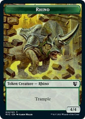 Rhino // Wolf Double-Sided Token [Innistrad: Midnight Hunt Commander Tokens] MTG Single Magic: The Gathering  | Multizone: Comics And Games