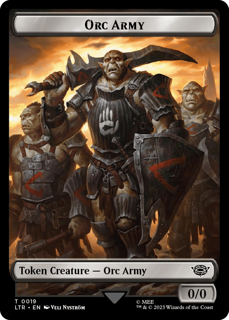 Orc Army (0019) // Food (0022) Double-Sided Token (Surge Foil) [The Lord of the Rings: Tales of Middle-Earth Tokens] MTG Single Magic: The Gathering  | Multizone: Comics And Games