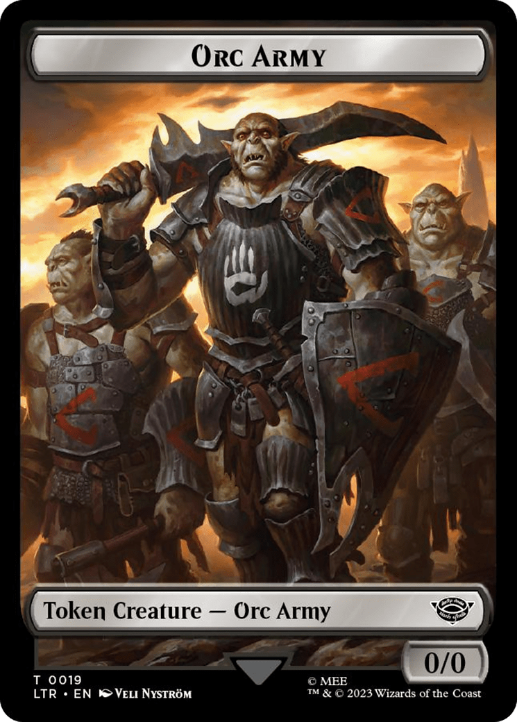 Orc Army (0019) // Food (0023) Double-Sided Token (Surge Foil) [The Lord of the Rings: Tales of Middle-Earth Tokens] MTG Single Magic: The Gathering  | Multizone: Comics And Games