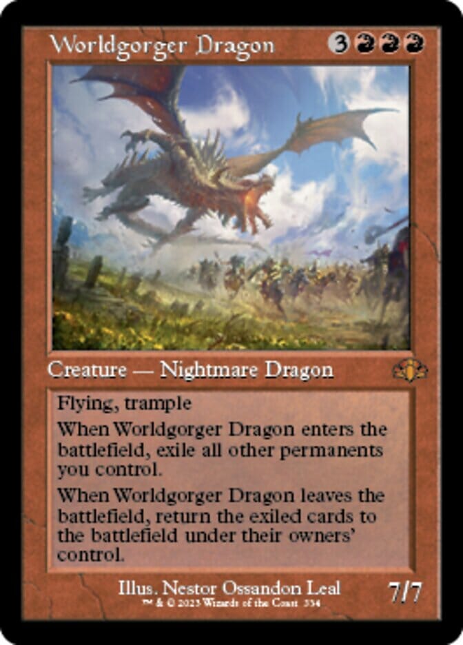 Worldgorger Dragon (Retro) [Dominaria Remastered] MTG Single Magic: The Gathering  | Multizone: Comics And Games