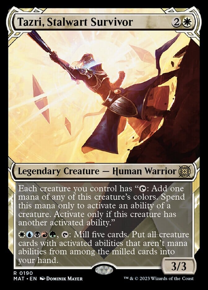 Tazri, Stalwart Survivor (Showcase Halo Foil) [March of the Machine: The Aftermath] MTG Single Magic: The Gathering  | Multizone: Comics And Games