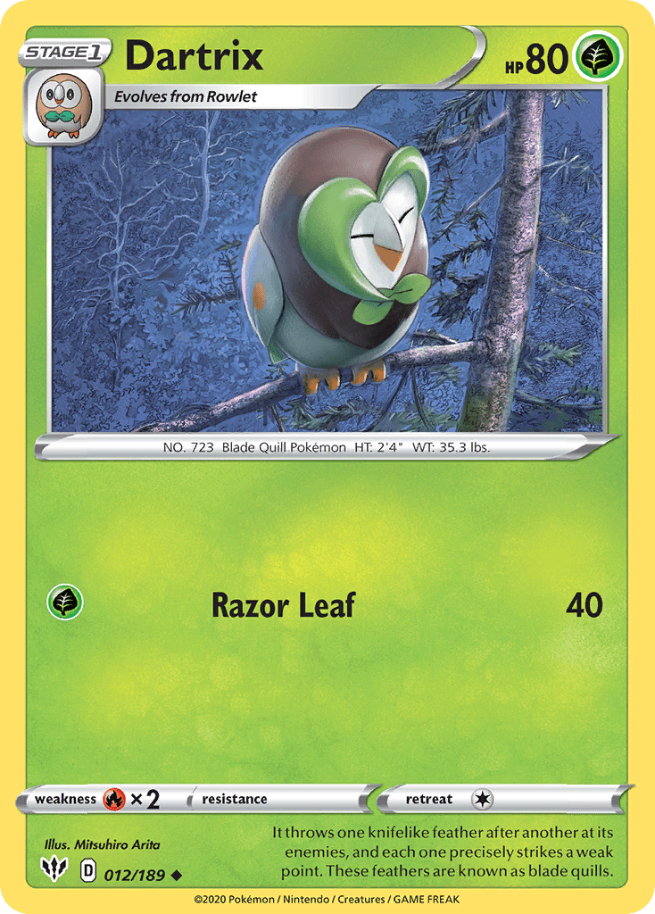 Dartrix (012/189) [Sword & Shield: Darkness Ablaze] Pokemon Single Pokémon  | Multizone: Comics And Games