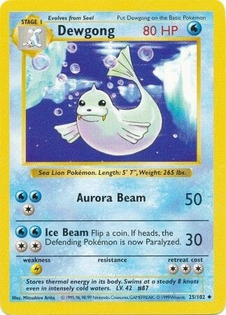Dewgong (25/102) [Base Set Shadowless Unlimited] Pokemon Single Pokémon  | Multizone: Comics And Games