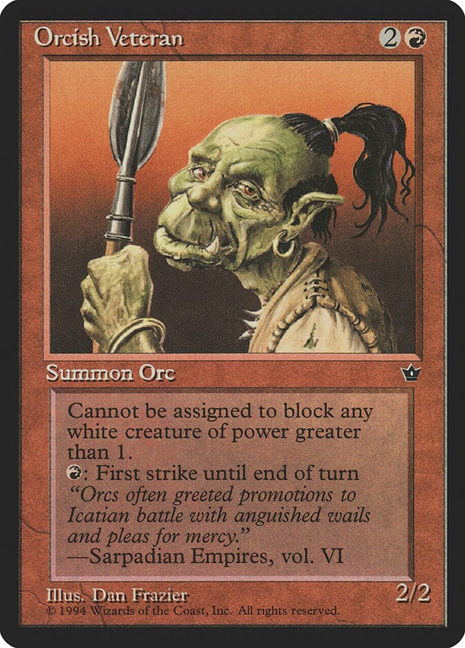 Orcish Veteran (Dan Frazier) [Fallen Empires] MTG Single Magic: The Gathering  | Multizone: Comics And Games