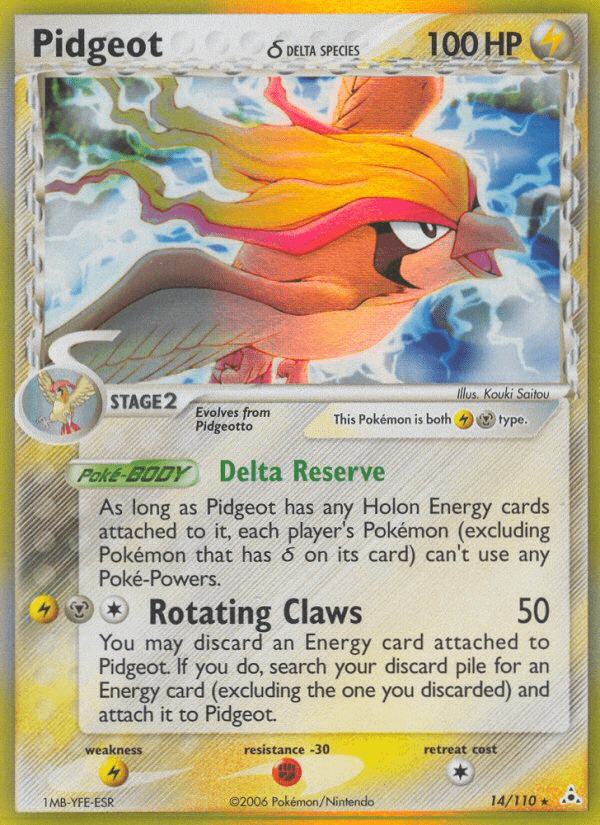 Pidgeot (14/110) (Delta Species) [EX: Holon Phantoms] Pokemon Single Pokémon  | Multizone: Comics And Games