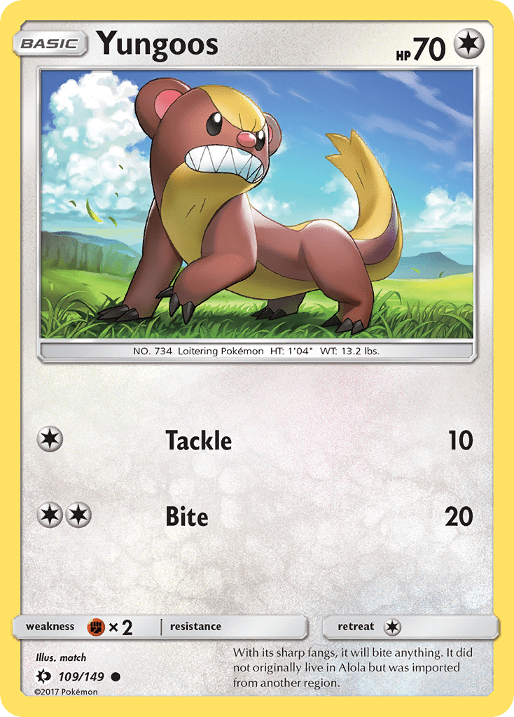Yungoos (109/149) [Sun & Moon: Base Set] Pokemon Single Pokémon  | Multizone: Comics And Games