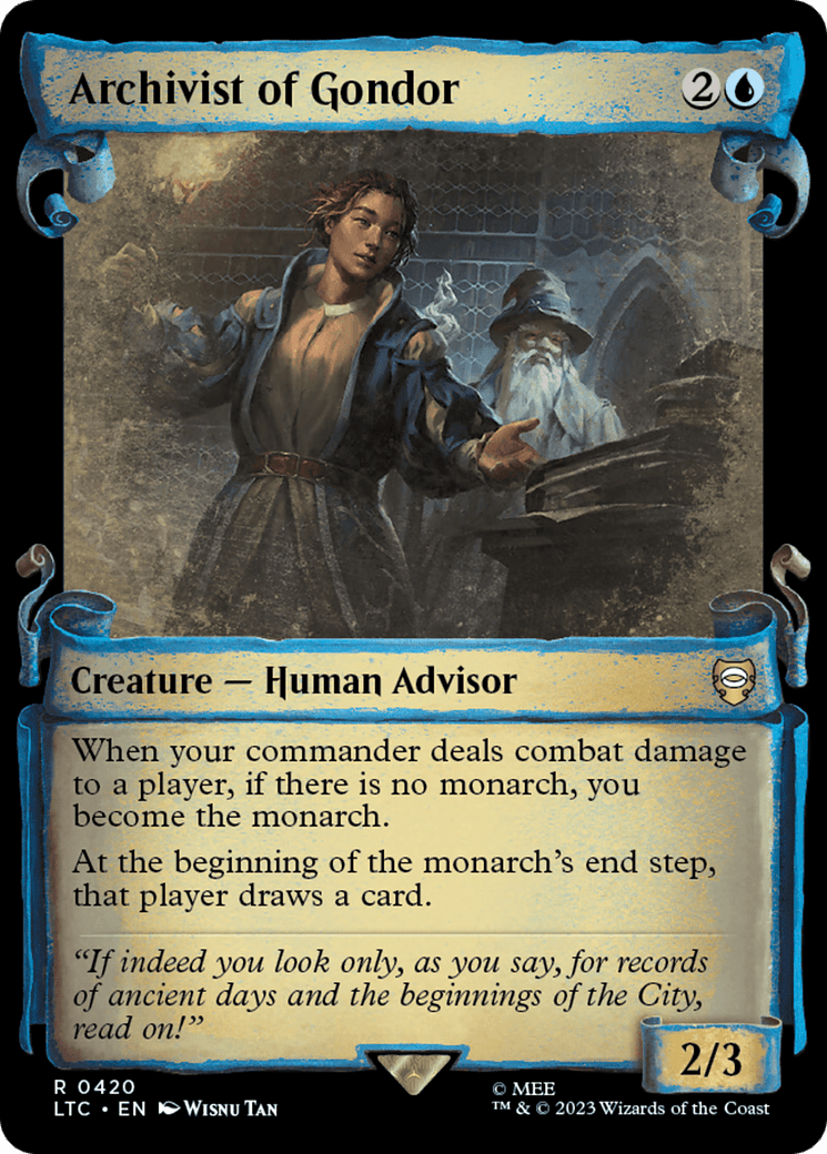 Archivist of Gondor [The Lord of the Rings: Tales of Middle-Earth Commander Showcase Scrolls] MTG Single Magic: The Gathering  | Multizone: Comics And Games