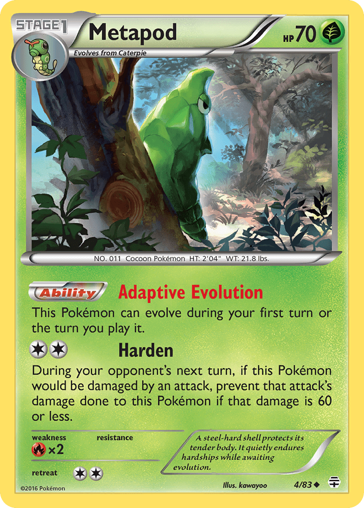 Metapod (4/83) [XY: Generations] Pokemon Single Pokémon  | Multizone: Comics And Games