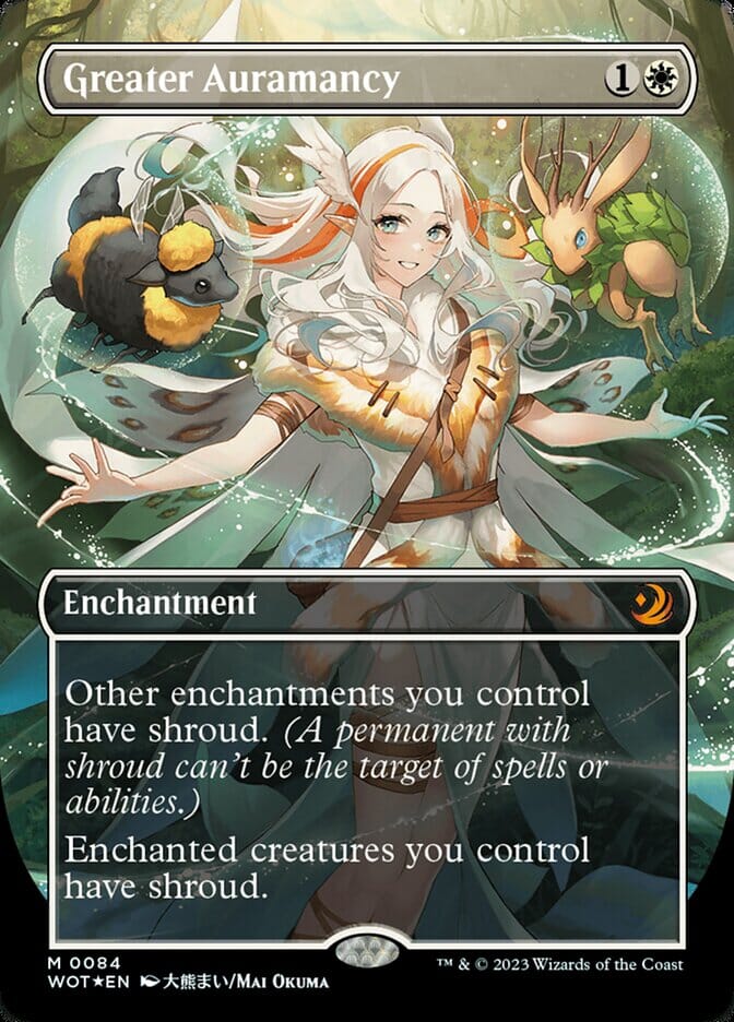 Greater Auramancy (Anime Borderless) (Confetti Foil) [Wilds of Eldraine: Enchanting Tales] MTG Single Magic: The Gathering  | Multizone: Comics And Games
