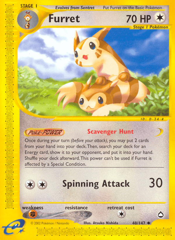 Furret (48/147) [Aquapolis] Pokemon Single Pokémon  | Multizone: Comics And Games