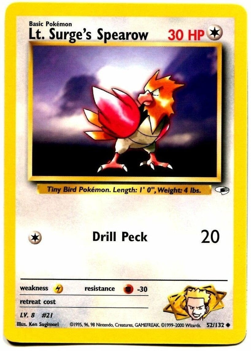 Lt. Surge's Spearow (52/132) [Gym Heroes Unlimited] Pokemon Single Pokémon  | Multizone: Comics And Games