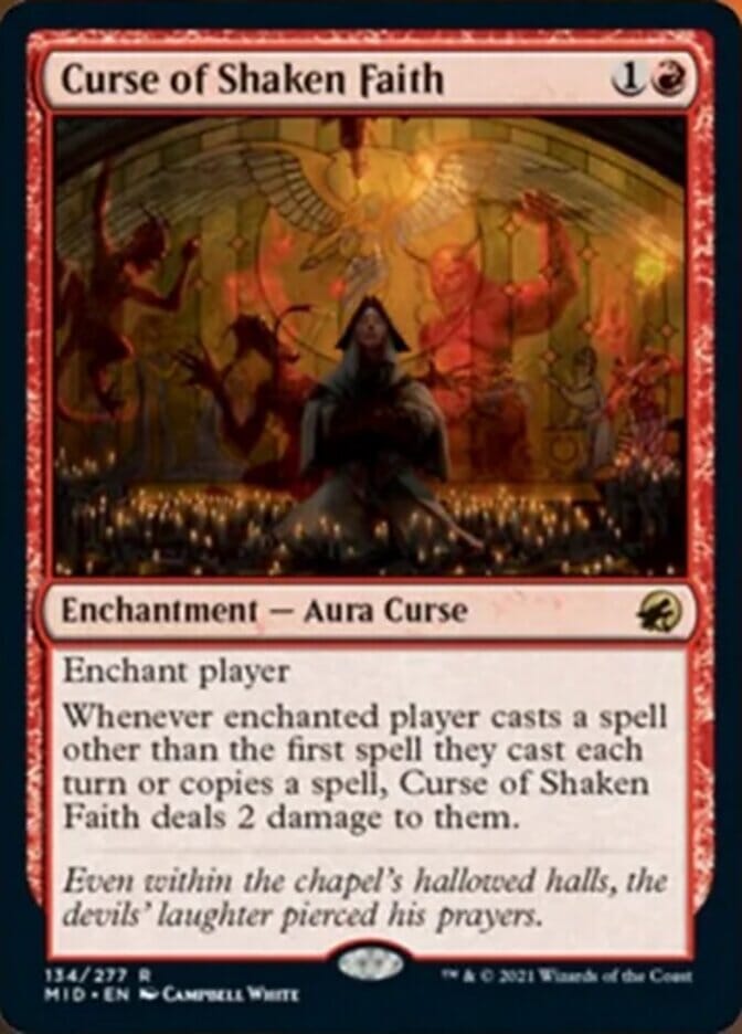 Curse of Shaken Faith [Innistrad: Midnight Hunt] MTG Single Magic: The Gathering  | Multizone: Comics And Games