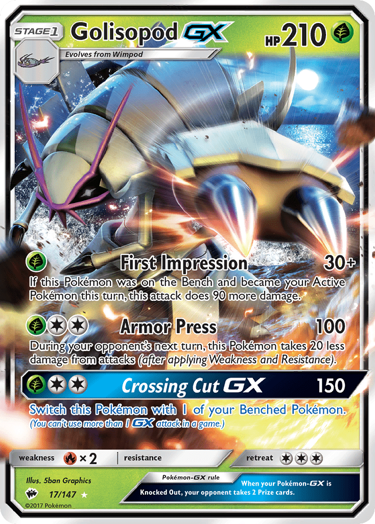 Golisopod GX (17/147) [Sun & Moon: Burning Shadows] Pokemon Single Pokémon  | Multizone: Comics And Games