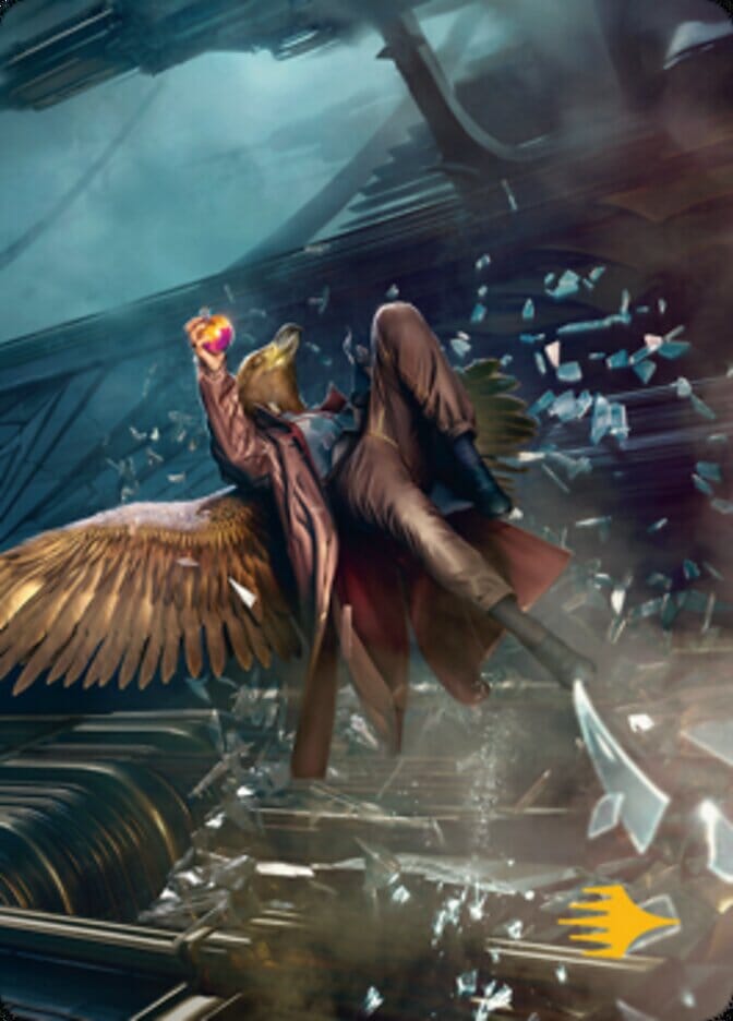 Skyway Robber Art Card (Gold-Stamped Signature) [Streets of New Capenna Art Series] MTG Single Magic: The Gathering  | Multizone: Comics And Games