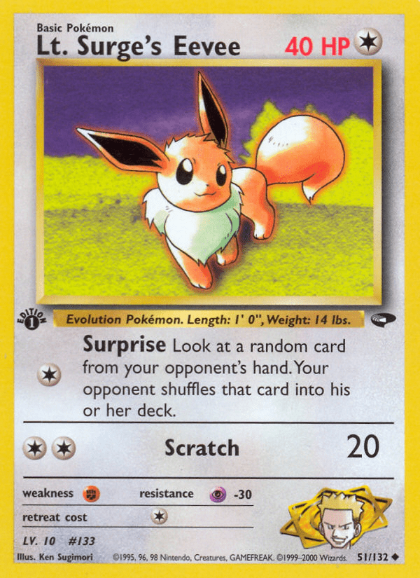 Lt. Surge's Eevee (51/132) [Gym Challenge 1st Edition] Pokemon Single Pokémon  | Multizone: Comics And Games