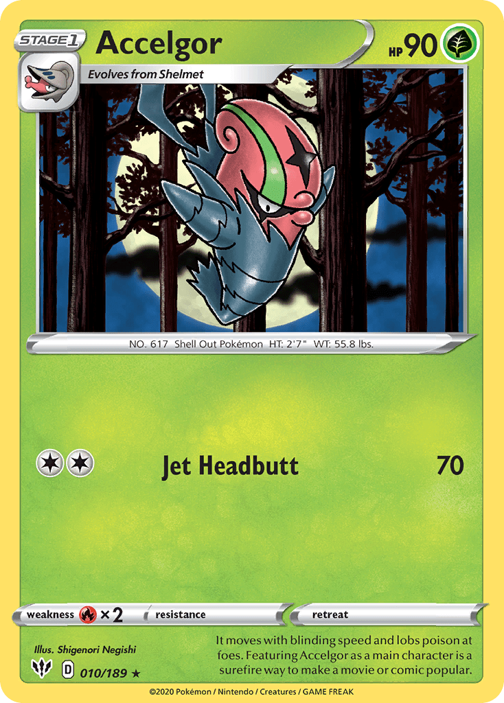 Accelgor (010/189) [Sword & Shield: Darkness Ablaze] Pokemon Single Pokémon  | Multizone: Comics And Games