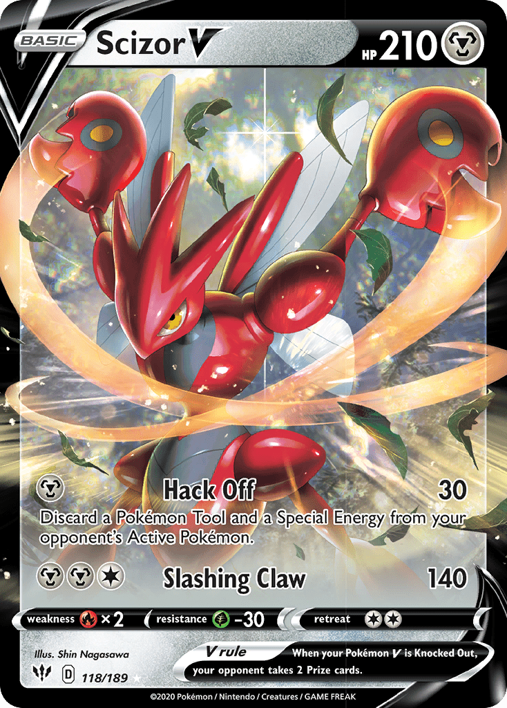 Scizor V (118/189) [Sword & Shield: Darkness Ablaze] Pokemon Single Pokémon  | Multizone: Comics And Games