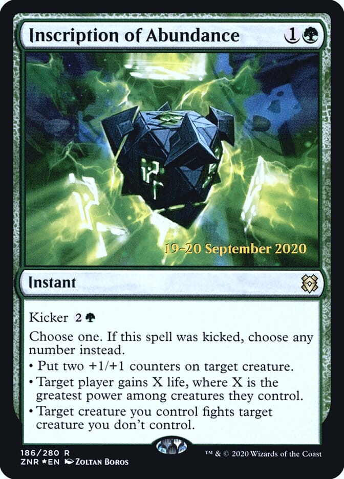 Inscription of Abundance [Zendikar Rising Prerelease Promos] MTG Single Magic: The Gathering  | Multizone: Comics And Games