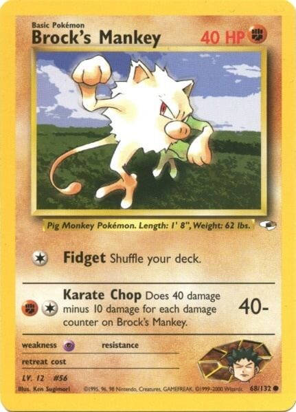 Brock's Mankey (68/132) [Gym Heroes Unlimited] Pokemon Single Pokémon  | Multizone: Comics And Games