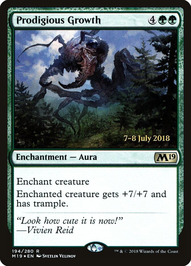Prodigious Growth [Core Set 2019 Prerelease Promos] MTG Single Magic: The Gathering  | Multizone: Comics And Games